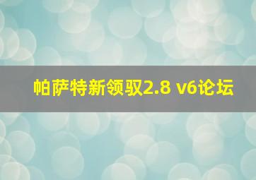 帕萨特新领驭2.8 v6论坛